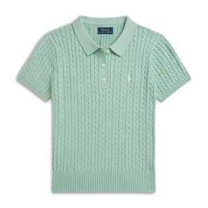 Girls NWT Polo Ralph Lauren Mint Cable Knit Polo